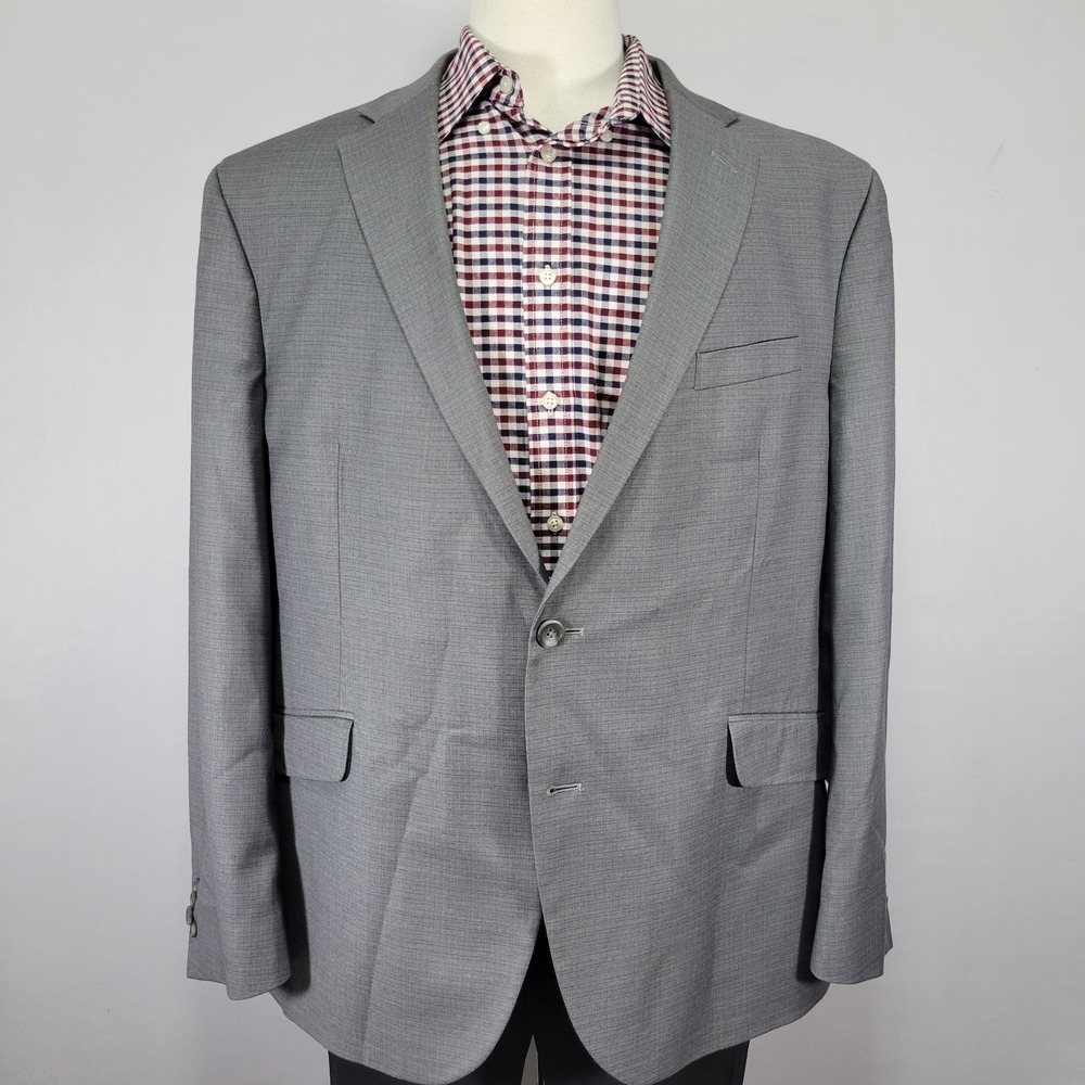 Kenneth Cole Reactionβ Men's Sport Coat Blazer Two Button Gray Poly blend 48R
